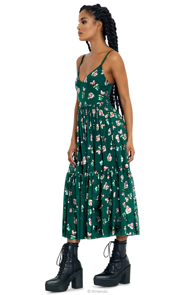 Piranha Plants Sheer Midaxi Dress Side