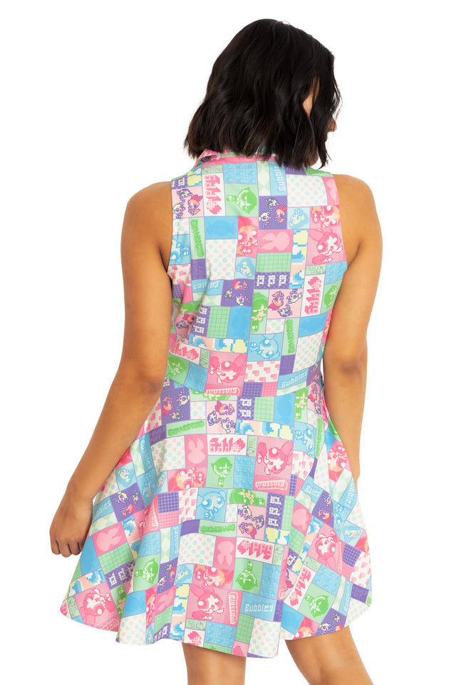 Pixellated Powerpuff Work It Skater Dress Back