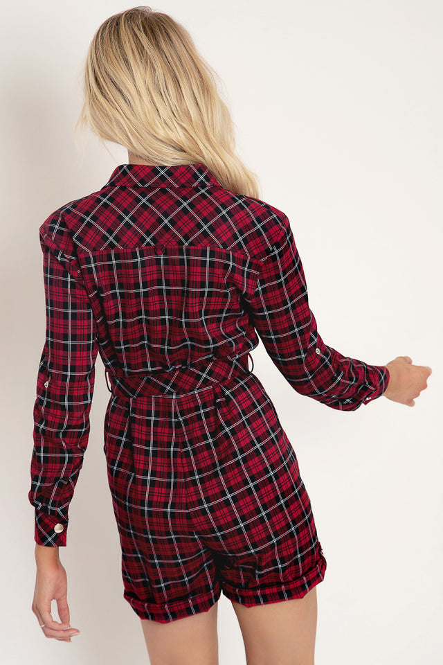 Plaid Cherry Boiler Suit