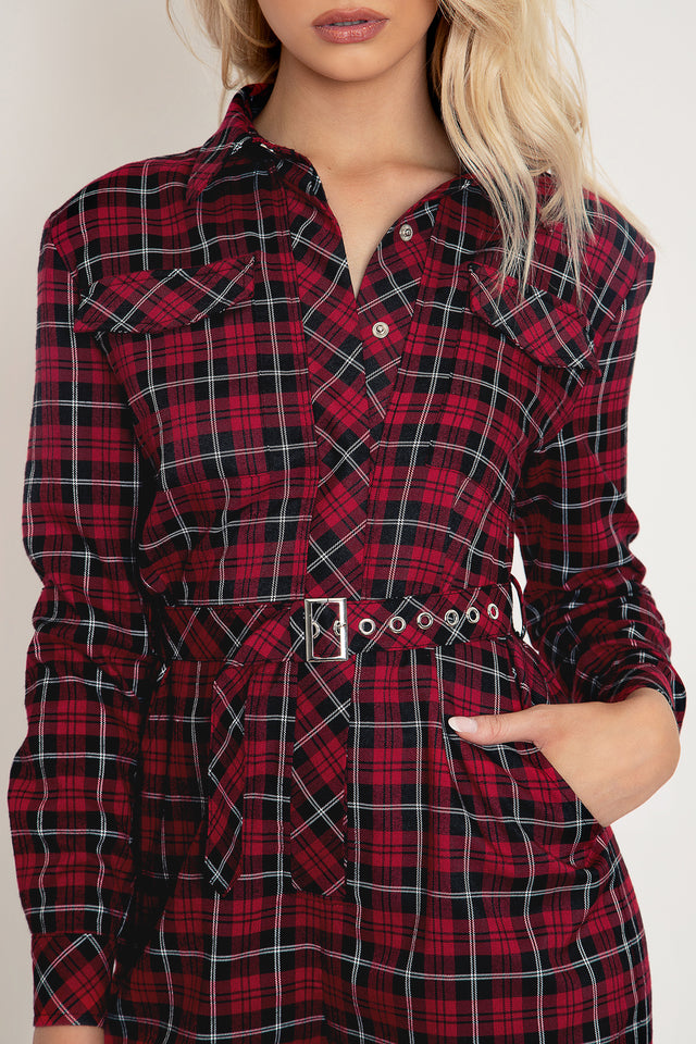 Plaid Cherry Boiler Suit
