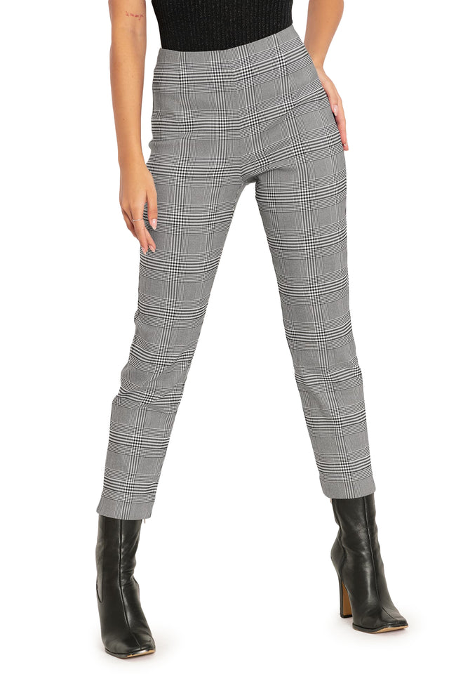 BlackMilk Clothing - Plaid Mono Cigarette Pants