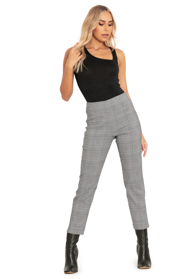 BlackMilk Clothing - Plaid Mono Cigarette Pants