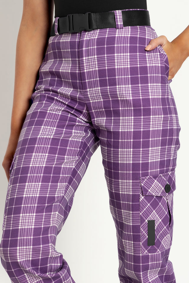 Plaid Lilac Cargo Pants
