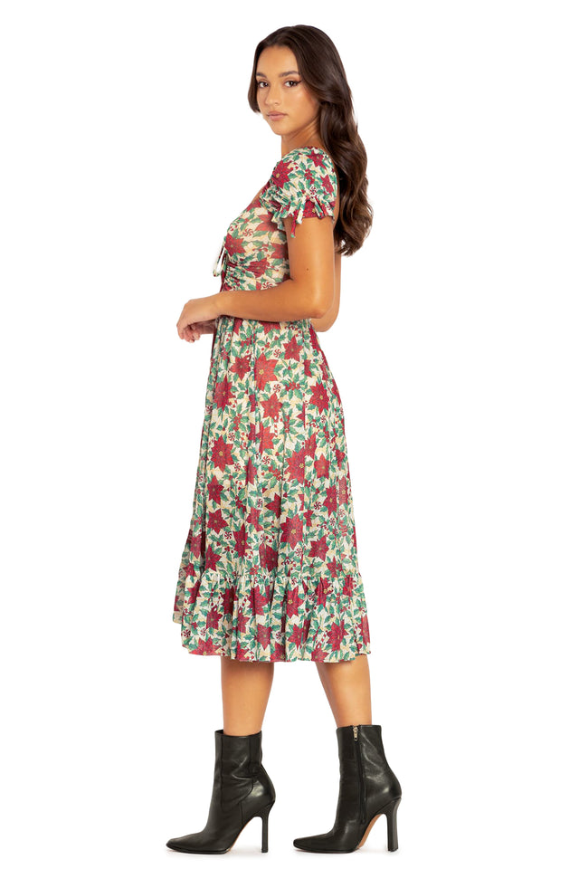 Poinsettia Tea Party Dress Side