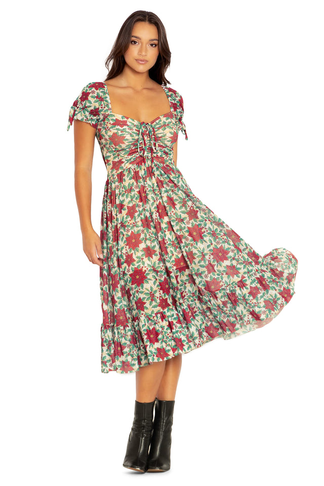 Poinsettia Tea Party Dress  Front