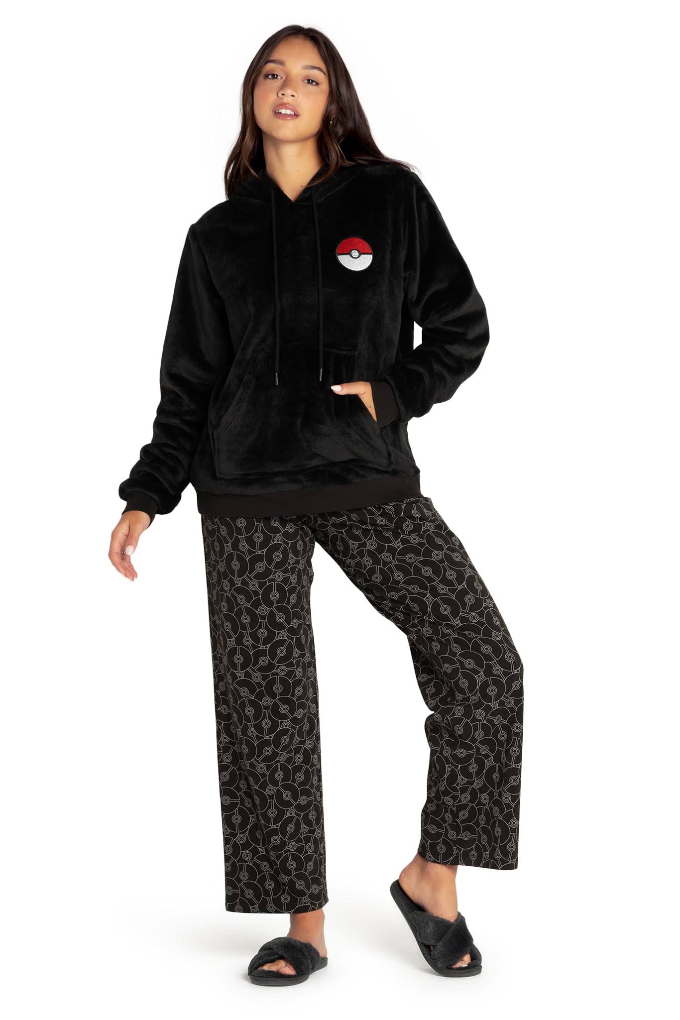 Poké Ball Mono Fluffy Hoodie - Limited – BlackMilk Clothing