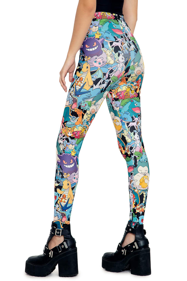 BlackMilk Clothing x Pokemon - Pokemon All Stars Matte Finish High Waisted Leggings  - Pokémon Merchandise - Collaboration apparel - Licenced.