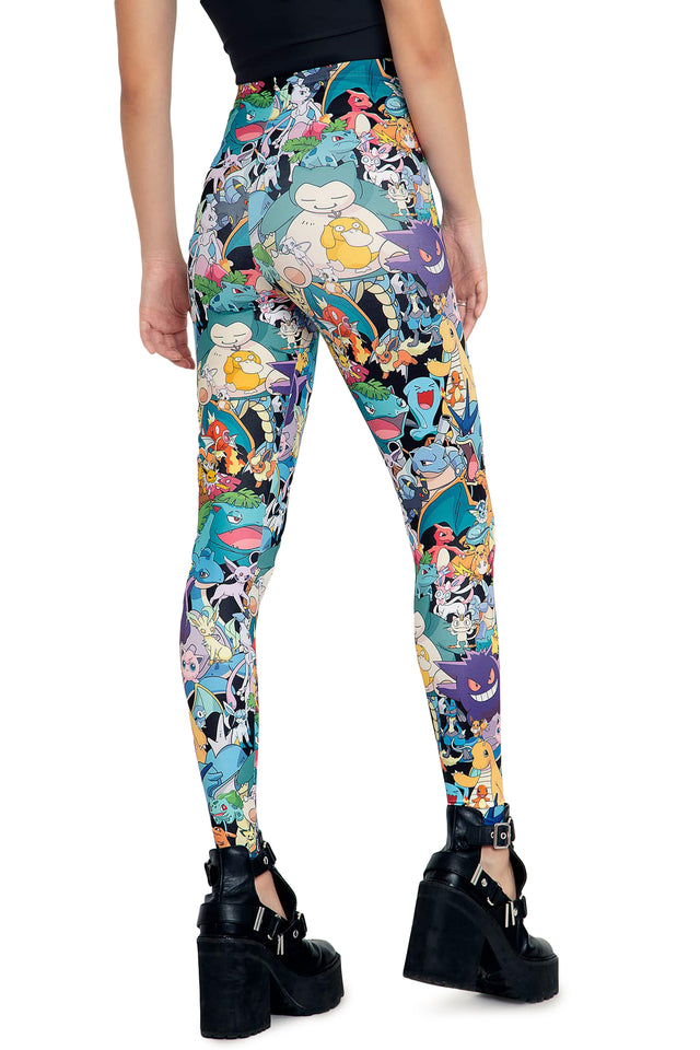 Pokemon All Stars Matte Finish High Waisted Leggings Side