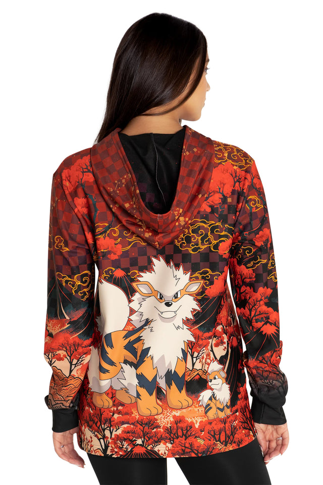 Pokemon Arcanine And Growlithe Hoodie Sweater Back 