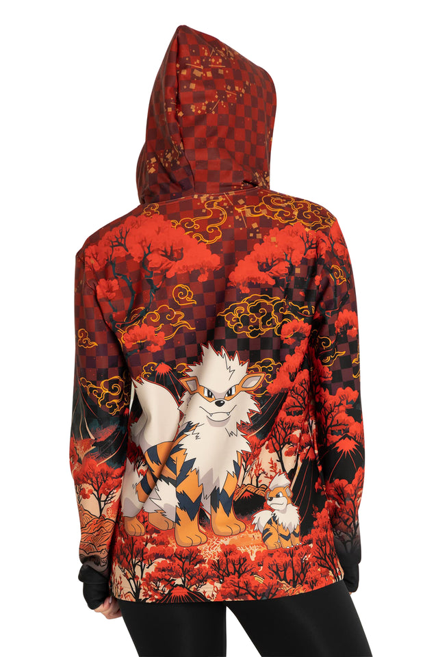 Pokemon Arcanine And Growlithe Hoodie Sweater Back