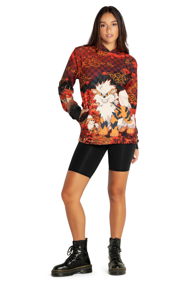 Pokemon Arcanine And Growlithe Hoodie Sweater Front