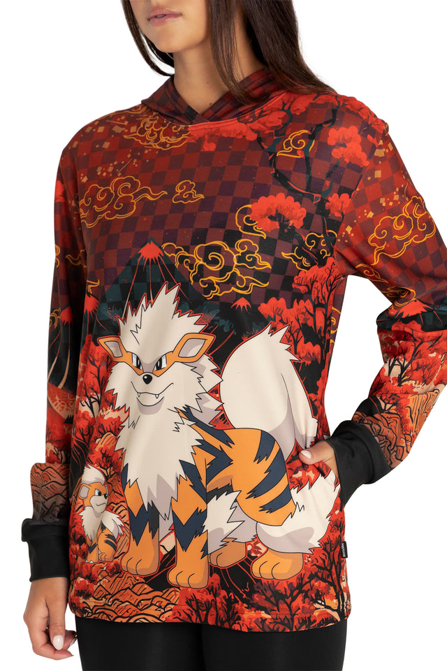 BlackMilk Clothing x Pokemon - Pokemon Arcanine And Growlithe Hoodie Sweater - Pokémon Merchandise - Collaboration apparel - Licenced.