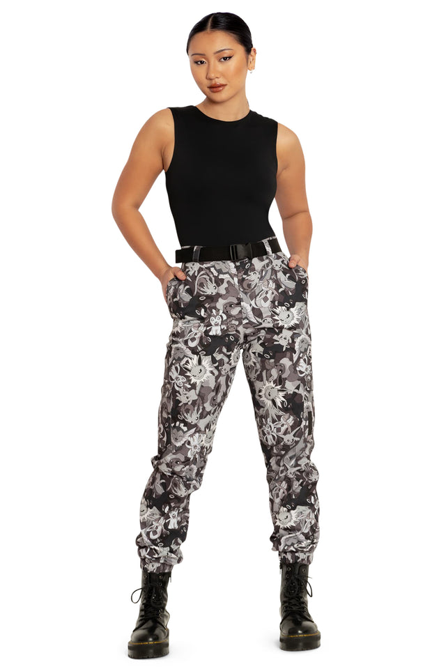 Pokemon Eevee Evolution Camo Cargo Pants Front