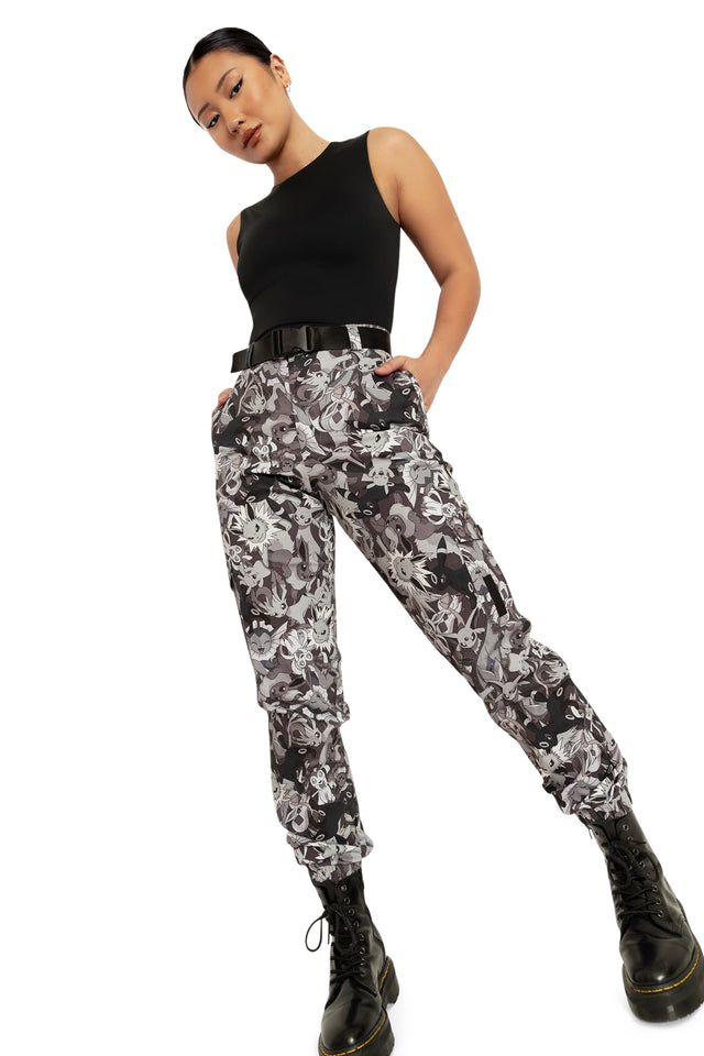 Pokemon Eevee Evolution Camo Cargo Pants Wide 