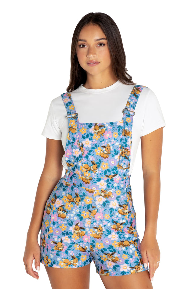 Pokemon Eevee Garden Play Overalls Closeup