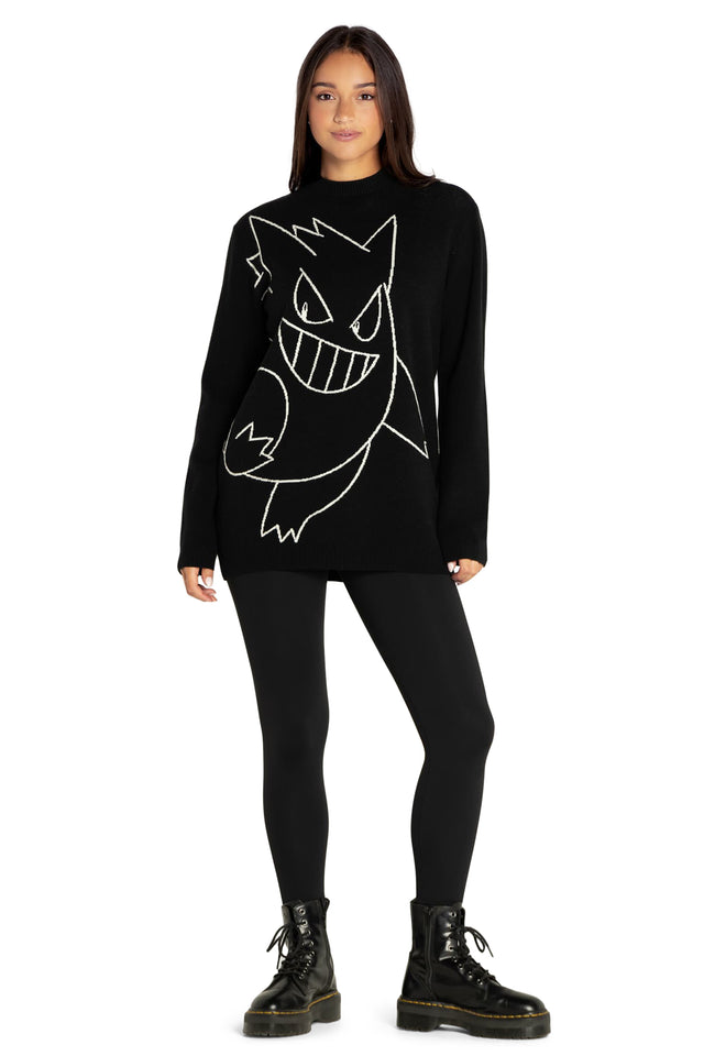 BlackMilk Clothing x Pokemon - Pokemon Gengar Knit Knit Sweater - Pokémon Merchandise - Collaboration apparel - Licenced.