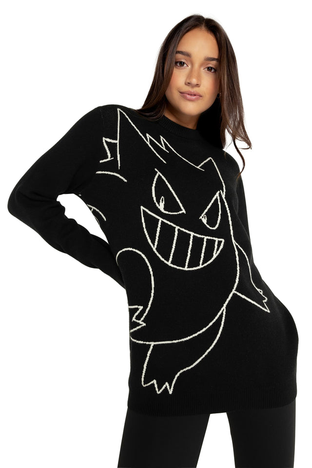 BlackMilk Clothing x Pokemon - Pokemon Gengar Knit Knit Sweater - Pokémon Merchandise - Collaboration apparel - Licenced.