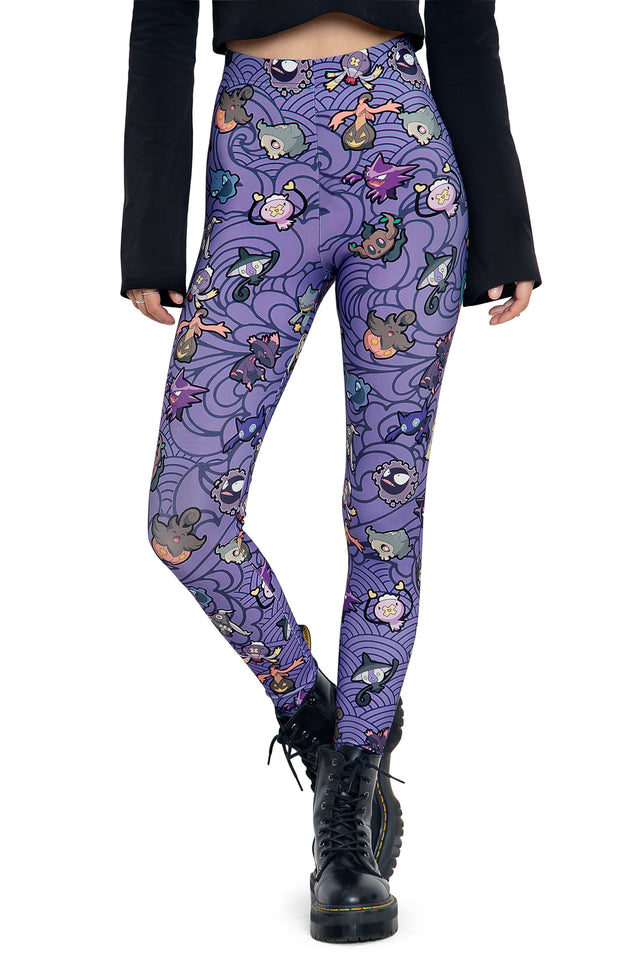 Pokemon Ghost Type Toasty High Waisted Leggings Closeup