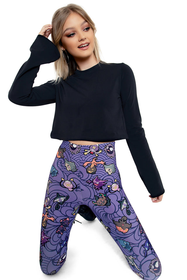 BlackMilk Clothing x Pokemon - Pokemon Ghost Type Toasty High Waisted Leggings - Pokémon Merchandise - Collaboration apparel - Licenced.