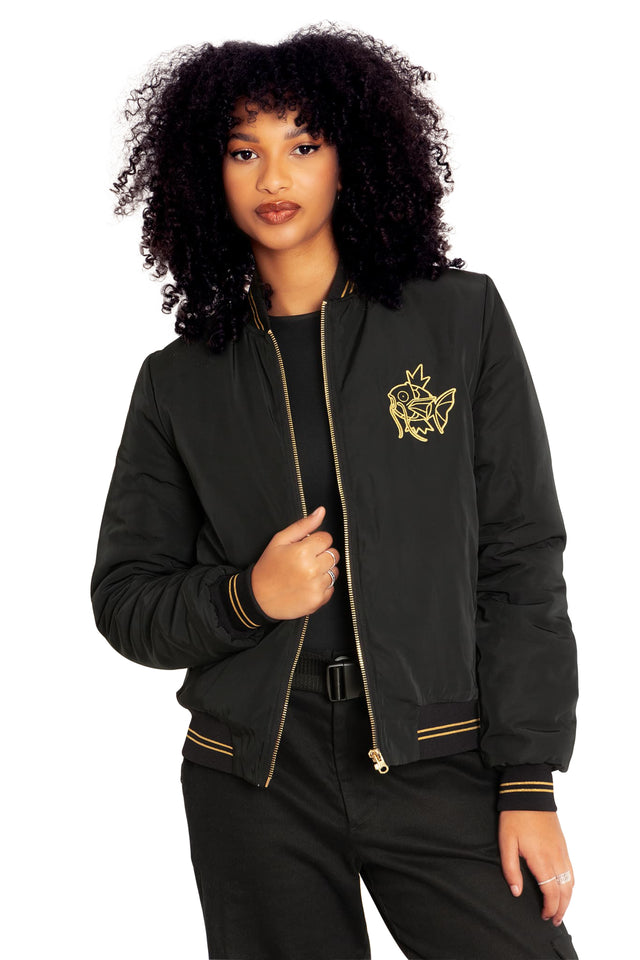 BlackMilk Clothing x Pokemon - Pokemon Gyarados Gold Bomber Jacket - Pokémon Merchandise - Collaboration apparel - Licenced.