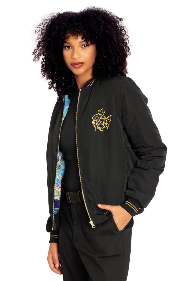 BlackMilk Clothing x Pokemon - Pokemon Gyarados Gold Bomber Jacket - Pokémon Merchandise - Collaboration apparel - Licenced.