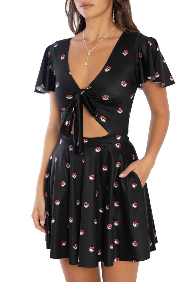 pokemon skater dress Pokmon Pok Ball Inspired Print Skater Dress- Sizes S- 5XL Plus Size