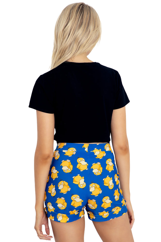 Pokemon Psyduck Cuffed Shorts Back