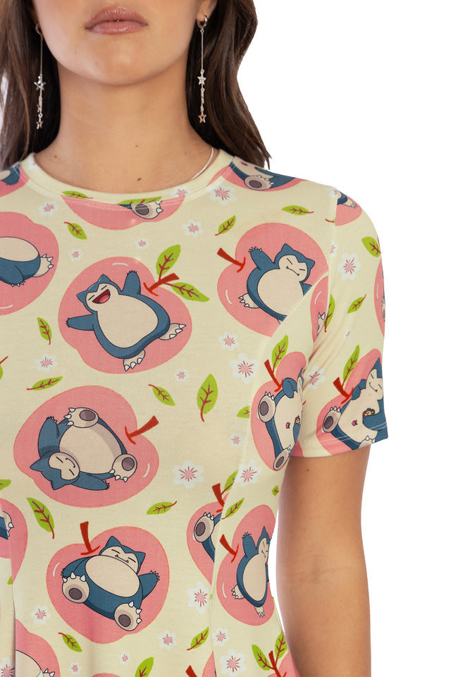 Snorlax Apples Longline Evil Tee Dress