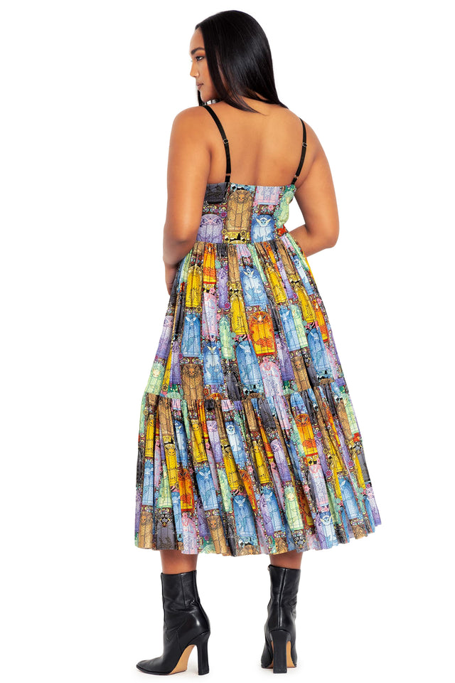 Pokemon Stained Glass Eevee Sheer Scoop Neck Midaxi Dress Back