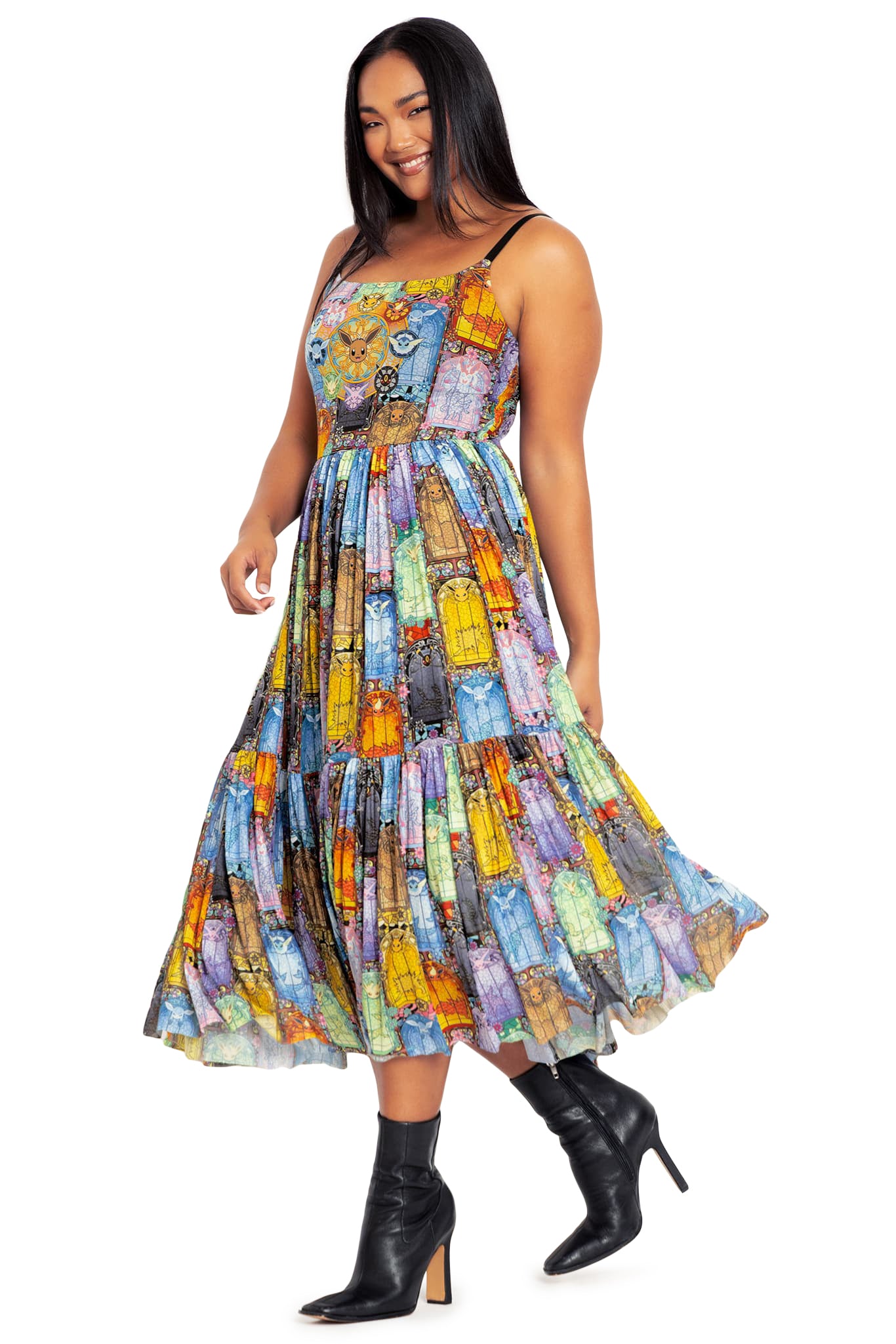 Stained Glass Eevee Scoop Sheer Midaxi Dress – BlackMilk Clothing