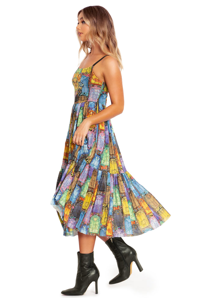 Stained Glass Eevee Scoop Sheer Midaxi Dress BlackMilk Clothing Stained Glass Eevee Scoop Sheer Midaxi Dress BlackMilk Clothing
