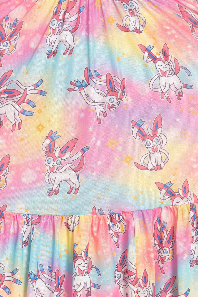 BlackMilk Clothing x Pokemon - Pokemon Sylveon Sheer Bow Back Skater Dress- Pokémon Merchandise - Collaboration apparel - Licenced.