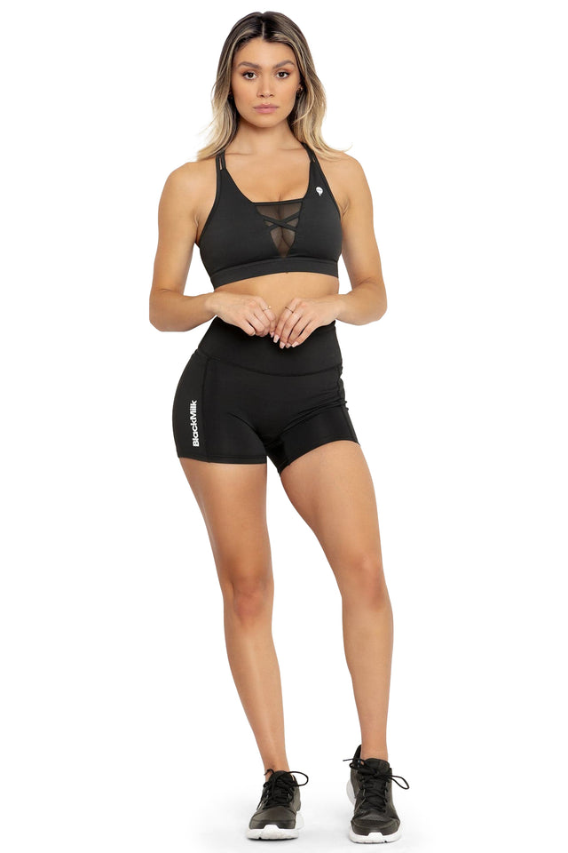 Power Up High Waisted Panelled Active Shorts front