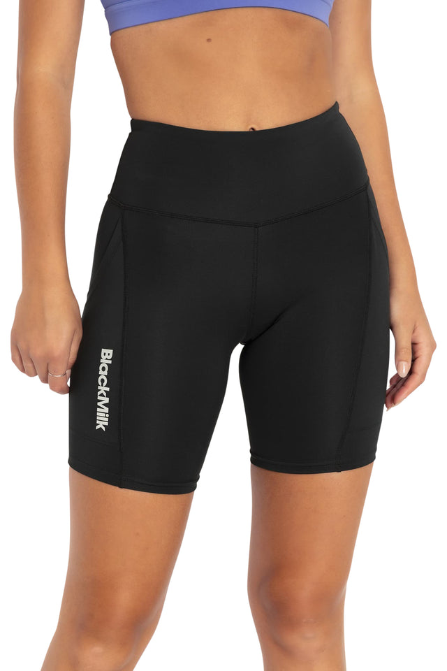 Power Up High Waisted Pocket Bike Shorts closeup