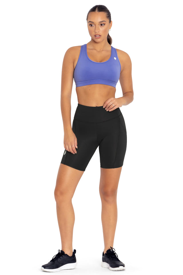 Power Up High Waisted Pocket Bike Shorts front 