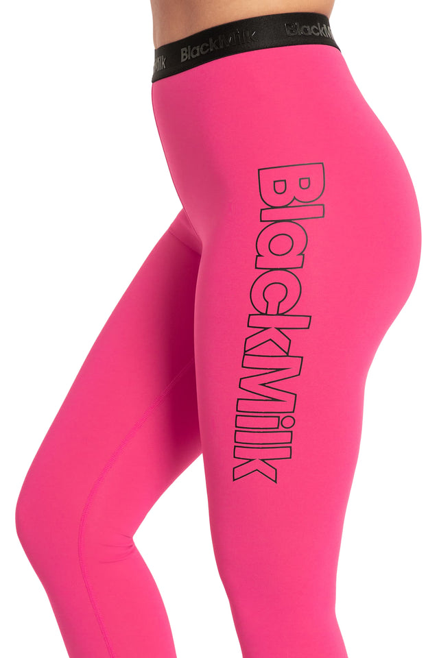 BlackMilk Clothing - Power Up Pink Banded High Waisted Ninja Pants
