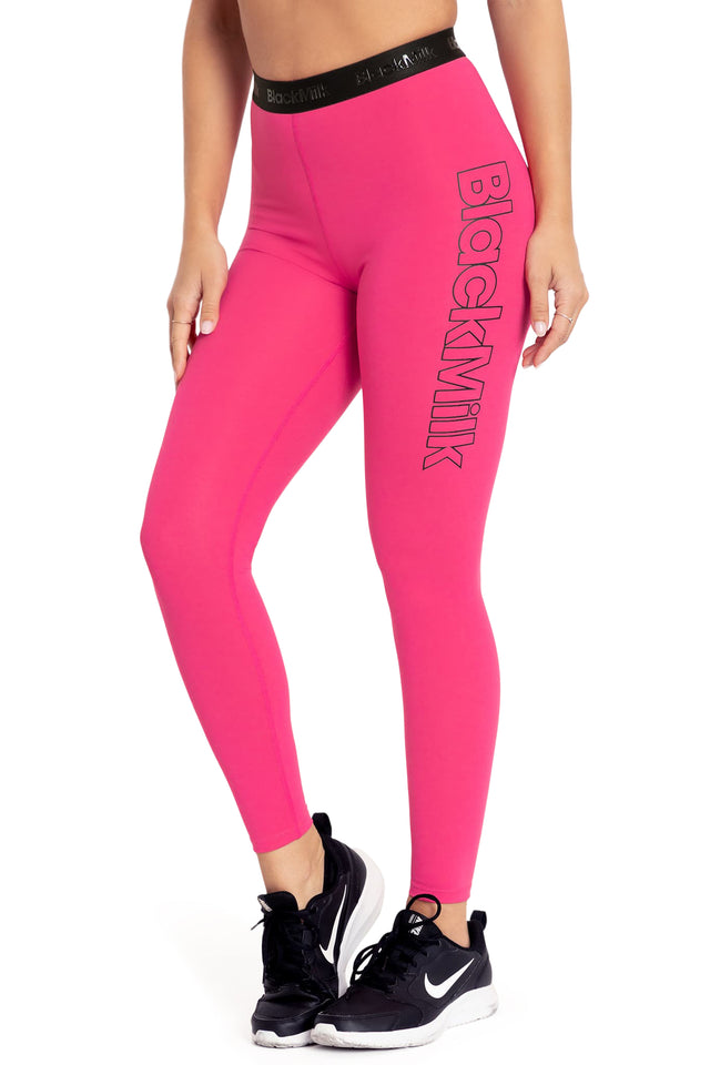 BlackMilk Clothing - Power Up Pink Banded High Waisted Ninja Pants