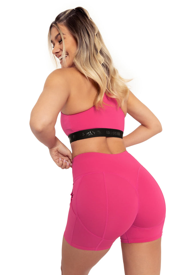 BlackMilk Clothing - Power Up Pink High Waisted Pocket Smack Down Peachies