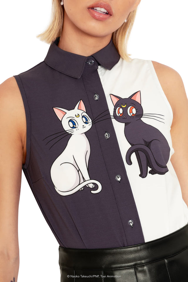 Pretty Guardian Sailor Moon Luna And Artemis Business Shirt Print