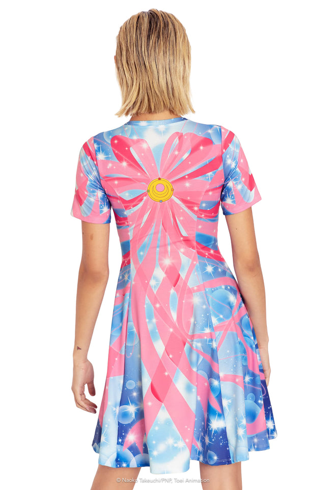 BlackMilk Clothing x Pretty Guardian Sailor Moon - Pretty Guardian Sailor Moon Ribbon Transformation Longline Tee Dress - Sailor Moon Merchandise - Collaboration apparel - Licenced.