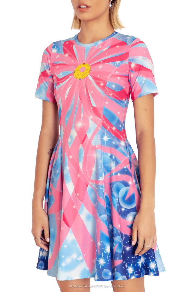 Pretty Guardian Sailor Moon Ribbon Transformation Longline Tee Dress Closeup 