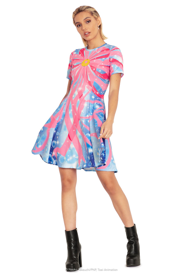 Pretty Guardian Sailor Moon Ribbon Transformation Longline Tee Dress Front