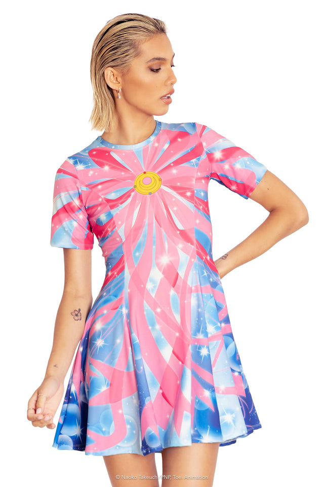 Pretty Guardian Sailor Moon Ribbon Transformation Tee Dress Closeup 