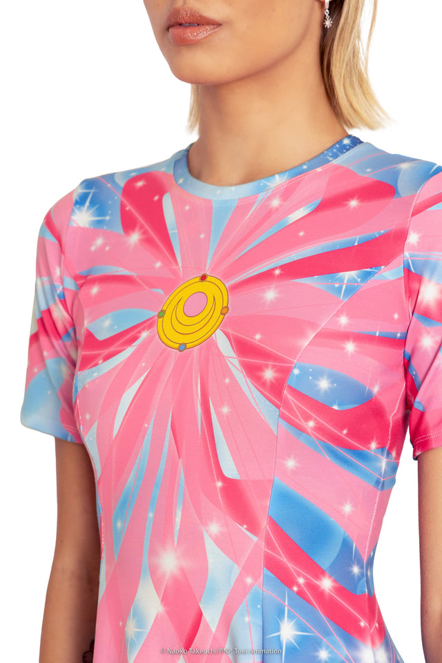 Pretty Guardian Sailor Moon Ribbon Transformation Tee Dress Print