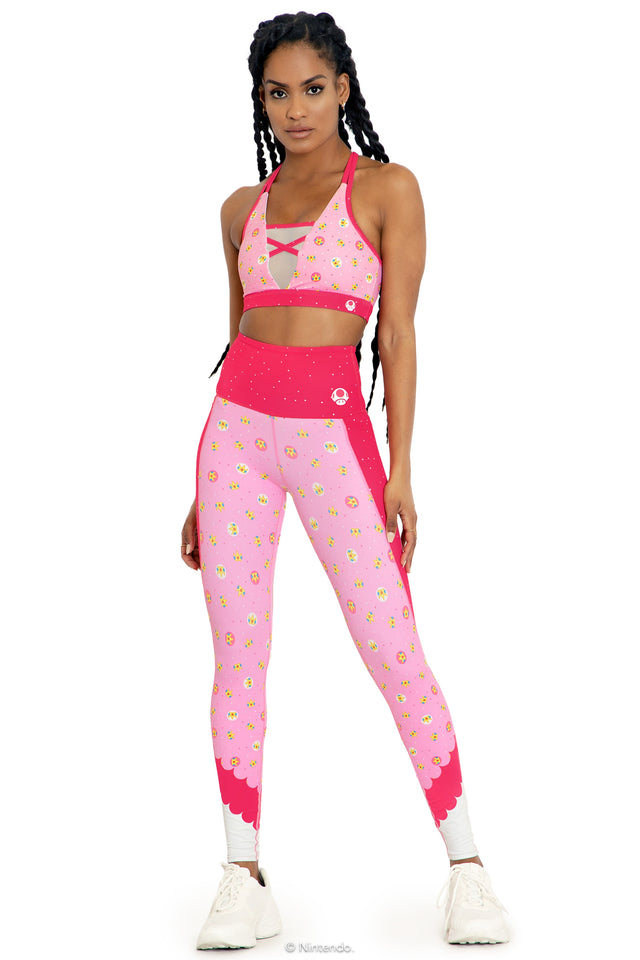 Princess Peach High Waisted Ninja Pants Front