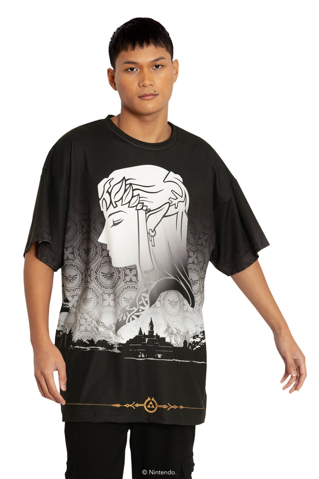 BlackMilk Clothing x Nintendo The Legend Of Zelda - Princess Zelda And Link Big Tee - The Legend of Zelda Merchandise - Collaboration apparel - Licenced.