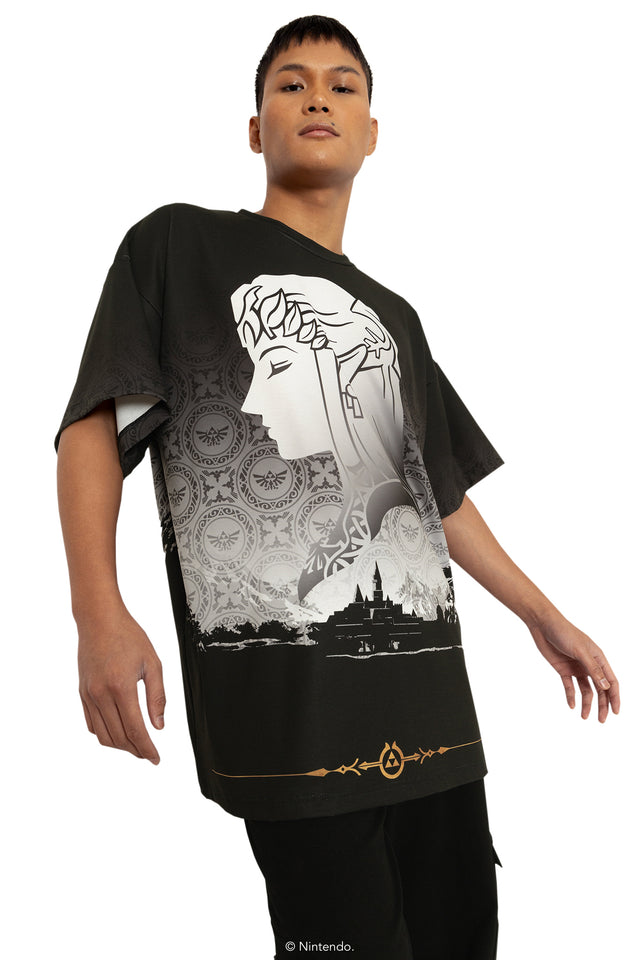 BlackMilk Clothing x Nintendo The Legend Of Zelda - Princess Zelda And Link Big Tee - The Legend of Zelda Merchandise - Collaboration apparel - Licenced.