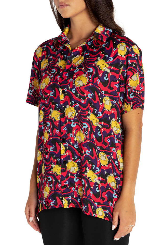 BlackMilk Clothing x Pokemon - Psyduck Confusion Boyfriend Shirt - Pokémon Merchandise - Collaboration apparel - Licenced.