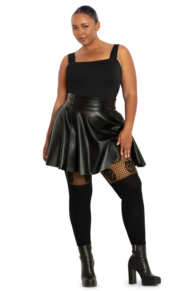 BlackMilk Clothing - Pumpkin Black Suspender Hosiery