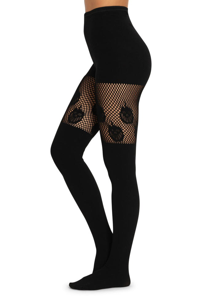 BlackMilk Clothing - Pumpkin Black Suspender Hosiery